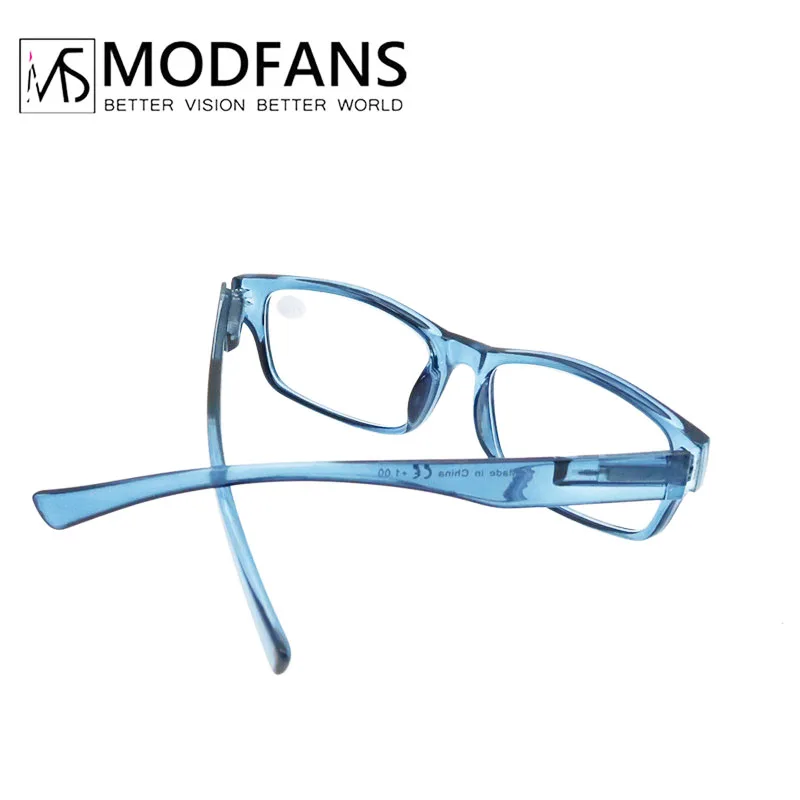 Reading Glasses Men Women Rectangle Durable Frame Readers Flexible Spring Hinge Clear View Magnification Strength +0.5 to +5.0 3