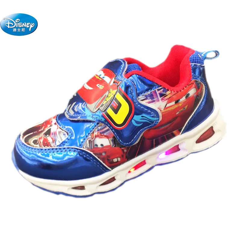 Disney cars enfants chaussures décontractées printemps automne 2019 nouveau LED lumières flash garçons dessin animé école étudiant Sneaker Europe taille 22-27