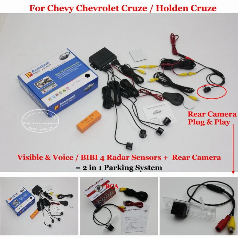 

Liislee For Chevrolet Chevy / Holden Cruze - Car Parking Sensors + Rear View Camera = 2 in 1 Visual / BIBI Alarm Parking System