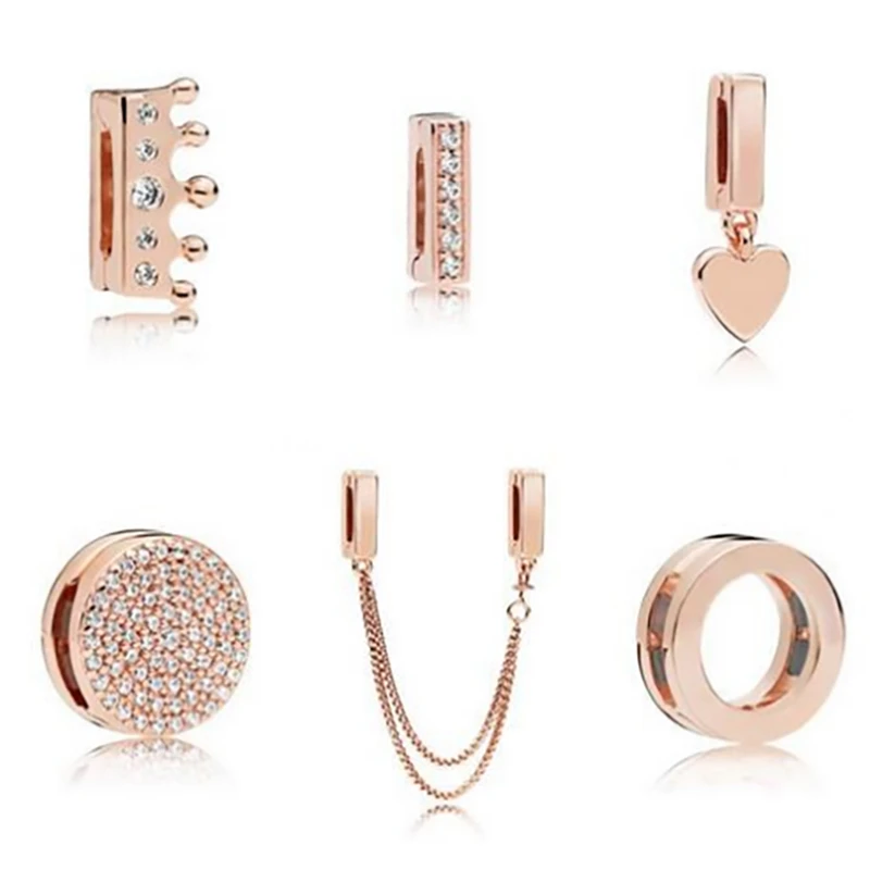 925 Sterling Silver Reflections Floating Clip Charm Rose Gold Fit Pandora  Reflections Bracelet Women Jewelry