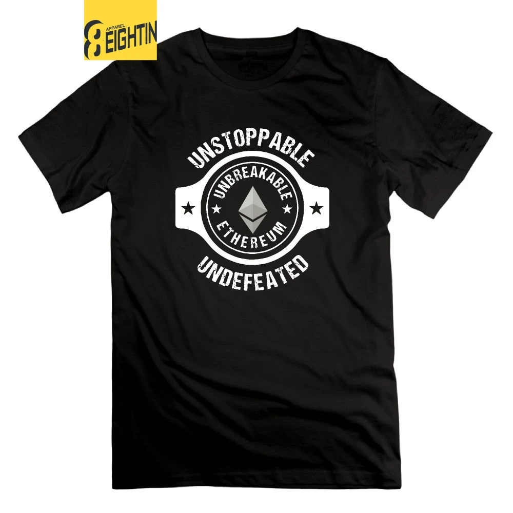 Ethereum Blockchain Crypto Currency T Shirts Short Sleeve 100% Cotton Funny Tees 4XL Crewneck Men's T-Shirts Plus Size