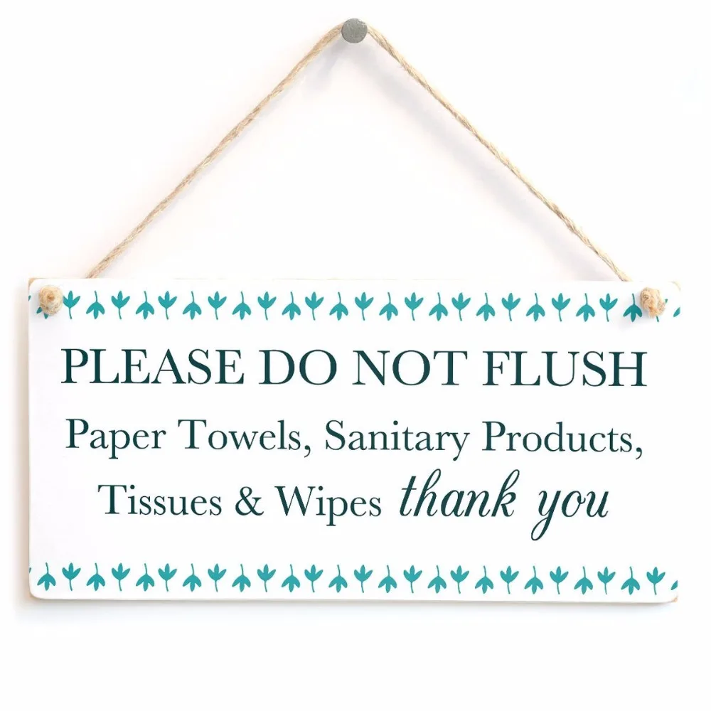 

Meijiafei PLEASE DO NOT FLUSH Paper towels, etc Thank You - Septic Tank Thank You Sign For Bathroom Or Toilet 10"x5"