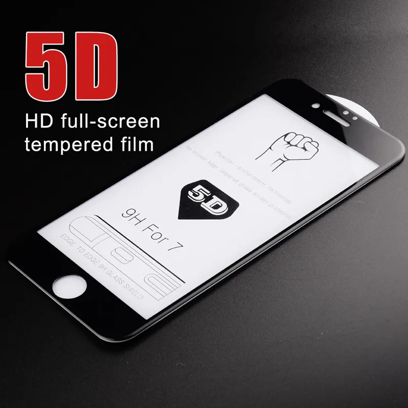 Voppton 5D Curved Edge Protective Glass For iPhone 6 6S Plus Tempered Screen Protector Full Coverage Glass For iPhone 8 7 Plus X (1)
