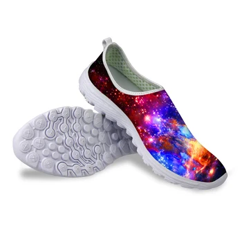 

2017 Spring Summer Style Shoes Galaxy Star Mesh Shoes for Women Slip-on Women Flats Casual Breathable Water Shoe chaussure femme