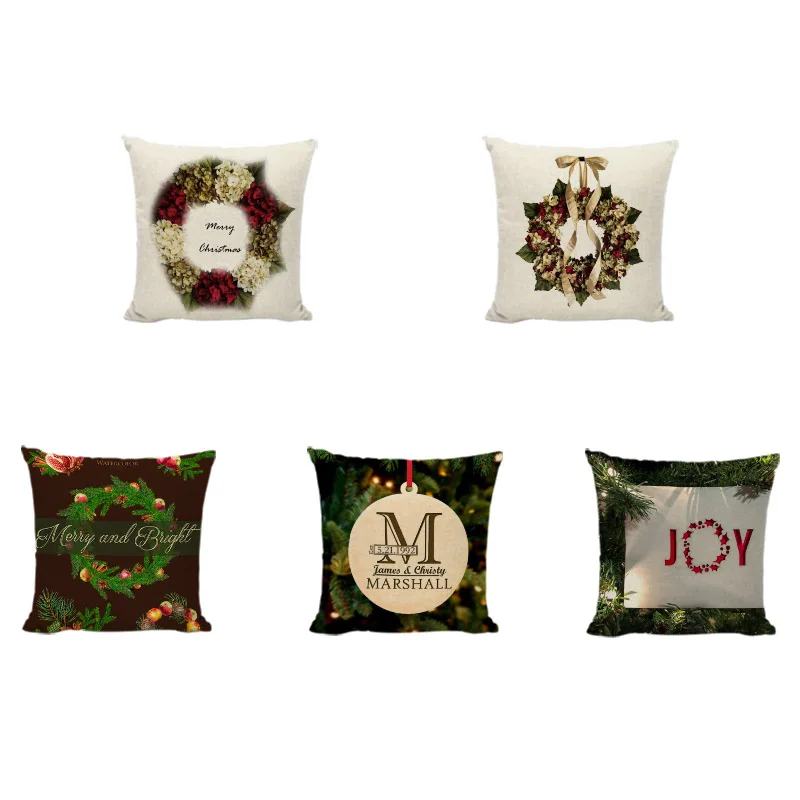 Festival Cushion Cover Letters pillow cover Red Hat Joy ... Festival Cushion Cover Letters pillow cover Red Hat Joy