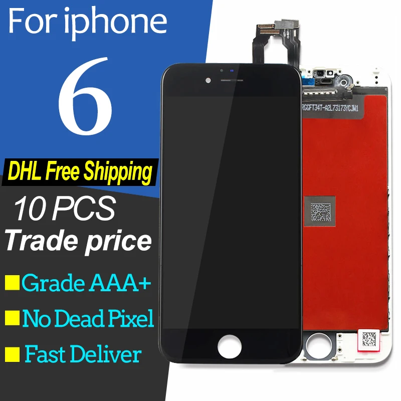

10 pcs AAAA++ For iPhone 6 lcd Touch Screen Digitizer Replacement Assembly for iPhone6 LCD Display Black & White