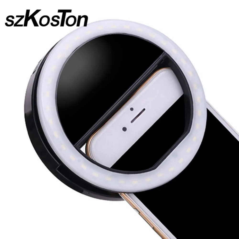 

Mini Clip-on Mobile phone Selfie Ring Selfie LED Light Lamp 36 LEDs Fill-in Light 3 for iPhone 8 7 Plus 5s Huawei smartphone htc
