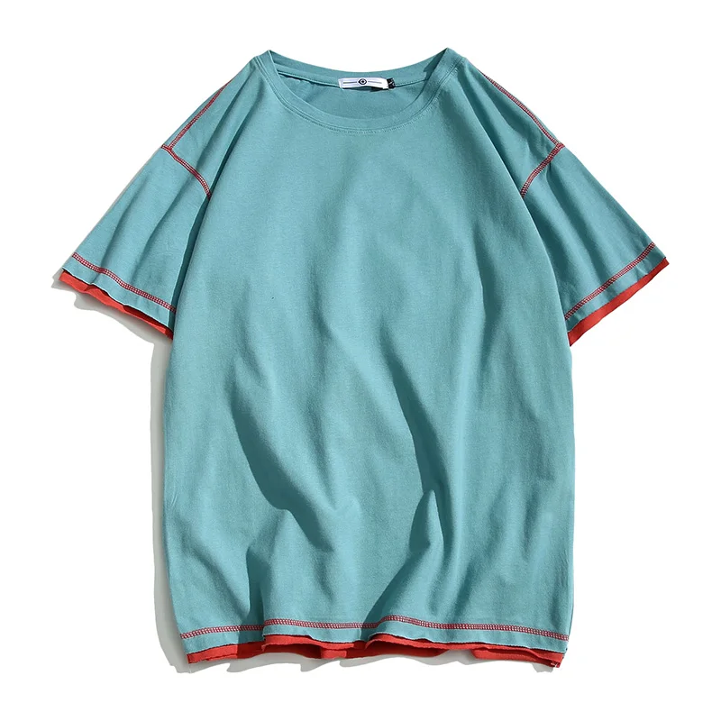 

Mens Short Sleeves Cotton T Shirts Relax Fit Solid Crewneck Tees White Black tshirts For Man 2019 Summer Plus Size 5XL