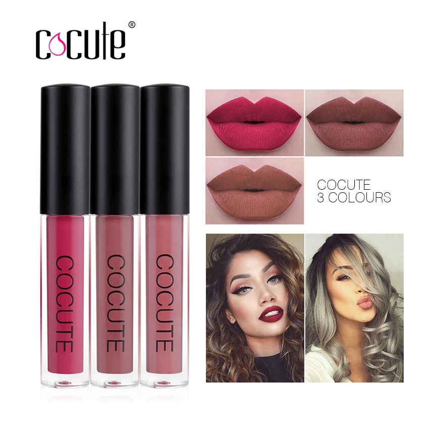 Cocute 3 шт./компл. Жидкий блеск для губ увлажняющий Высококачественный