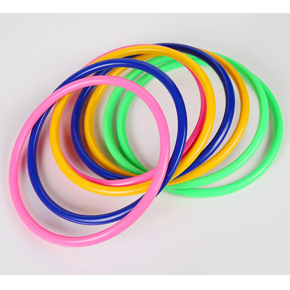 

10 Pcs Colorful Plastic Hoopla Ring Toss Cast Circle Sets Educational Toy Fashion Puzzle Game for Kids