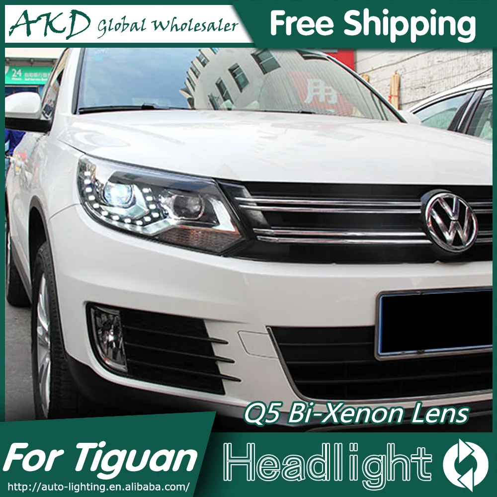 Фары для автомобиля VW 2013- Tiguan DRL дневные ходовые огни головная лампа светодиодный Биксеноновая лампа Противотуманные фары тюнинг автомобильные аксессуары