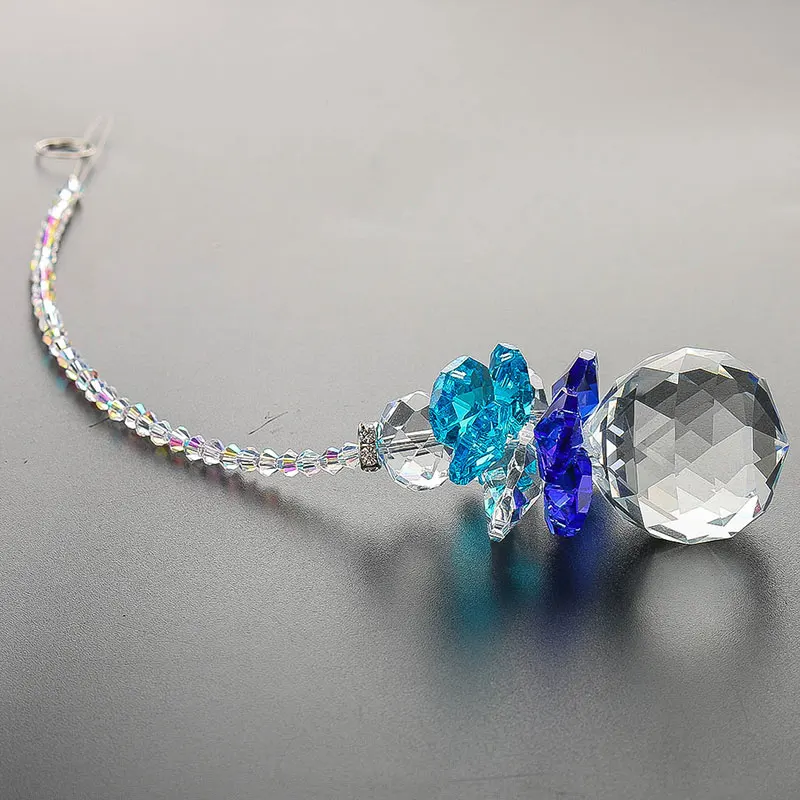 H&D Rainbow Suncatcher Clear 50mm/30mm Crystal Ball Angle Prisms Hanging Pendants Window Decor Home Fengshui Hanging Pendant H&D Rainbow Suncatcher Clear 50mm/30mm Crystal Ball Angle Prisms Hanging Pendants Window Decor Home Fengshui Hanging Pendant