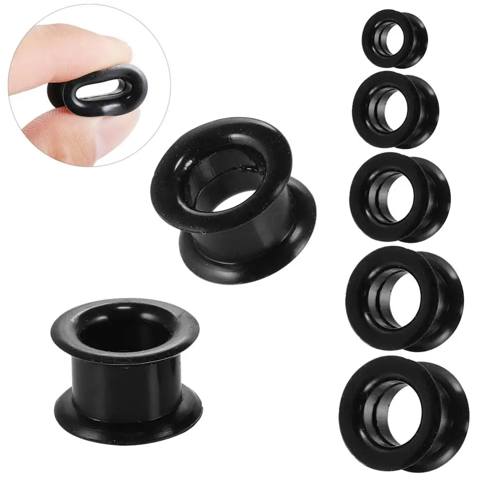 2pcs/lot Hollow Silicone Flexible Double Flared Flesh Ear Tunnel Plugs