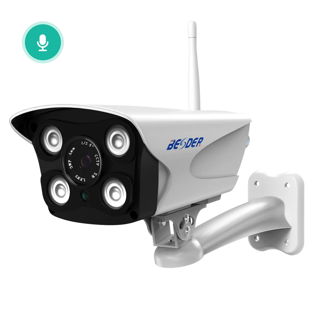 

BESDER 1080P Two Way Audio Outdoor WiFi Camera Metal Case With 2 IR LEDs & 2 White Light LEDs Wireless Security IP Camera CamHi