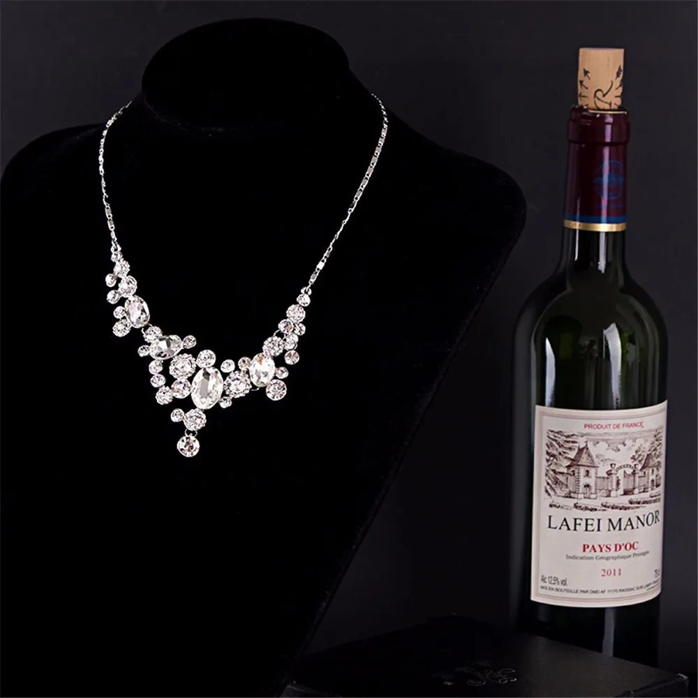 6-Exquisite Statement Bridal Necklaces Women White Gold 585 Plated CZ Diamond Jewelry Vintage Collier Femme Colar Collares ND003