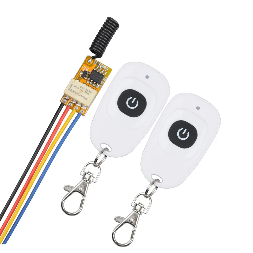 

DC 3.7V 5V 6V 7V 9V 12V Mini Relay Wireless Switch Remote Control Power Save contaLamp Controller With White Transmitter