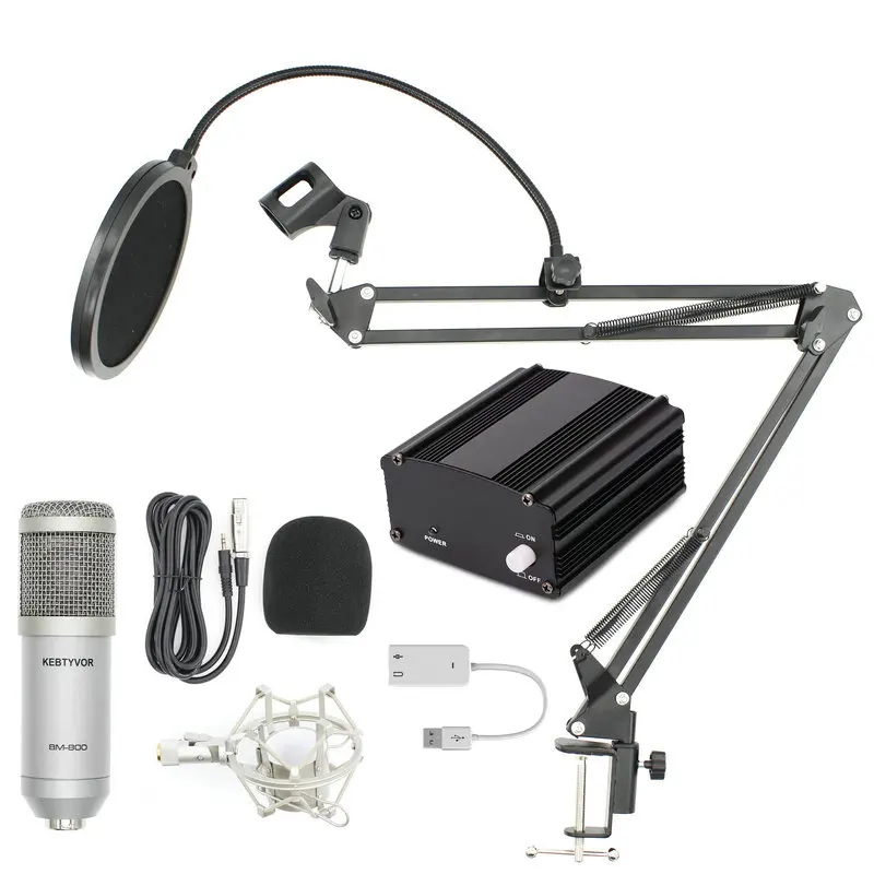 

Professional bm 800 condenser microphone for computer audio karaoke mikrofon studio recording 3.5mm microphones sets