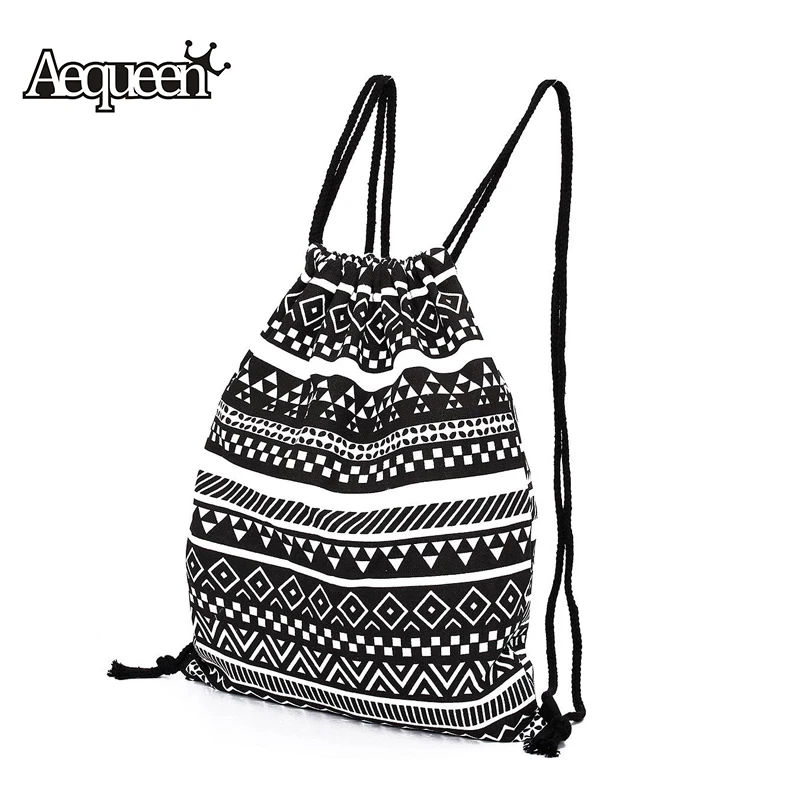 2016 Women Backpack National Canvas Drawstring School Bagpack Vintage College Student Girls Casual Bag Mochila Feminina Sack Bag