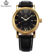 Orkina Simple Men s Erkek Kol Saati Quartz Day Watches PU Leather Wristwatch Gifx Box Free