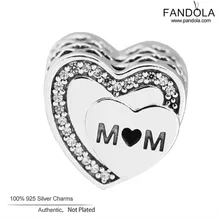 CKK бусины из стерлингового серебра 925 в честь мамы Сердце Подвески бусины для изготовления ювелирных изделий Fit Pandora Браслеты DIY аксессуары kralen