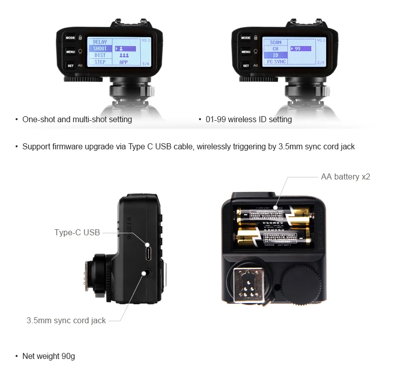 Предпродажа; Godox X2T-S X2T-C X2T-N X2T-F X2T-O ttl 1/8000s HSS беспроводной триггерный передатчик вспышки для sonycanon Nikon Fuji Olympus