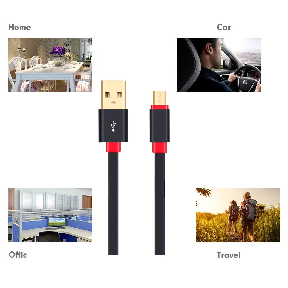 Lungfish المصغّر usb كابل 2.0 شاحن و مزامنة 2 في 1 شقة Noddle تصميم 0.3 m 1 m 1.5 m 2 m 3 m لالروبوت الهواتف ل Lenove/MP3