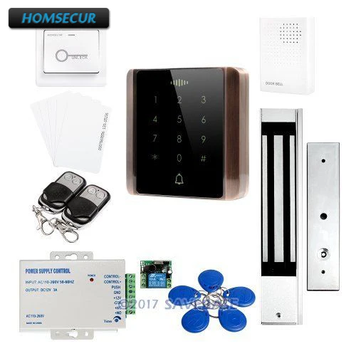 HOMSECUR Waterproof ID Access Control System 5 Ways to Unlock the Door + Waterproof 280KG Magnetic Lock