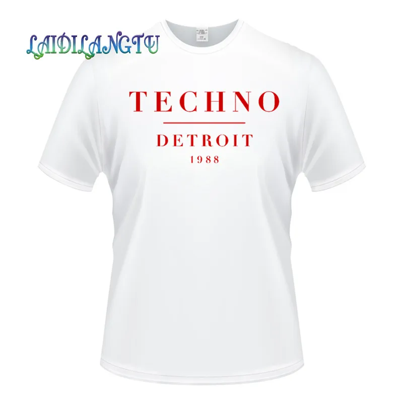 Техническая DETROIT 1988 мужские футболки топ качественная модная с коротким рукавом