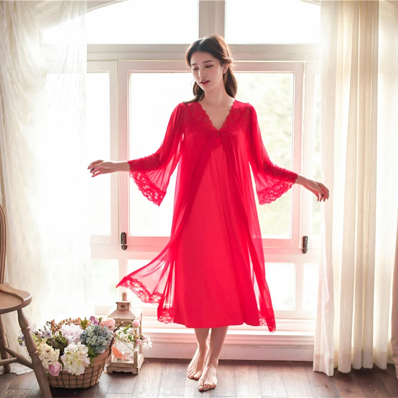 lace sleeve robe