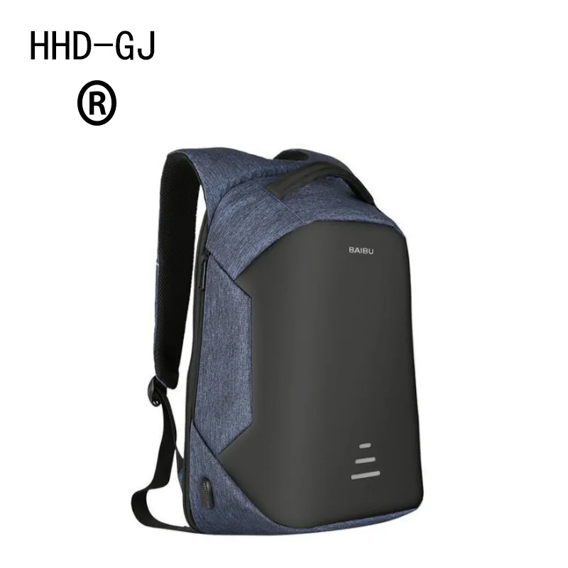 

HHD-GJ 15.6inch Laptop Backpack Men Business Anti theft Backpack USB Charging High Capacity Polyestes Travel Backpack Laptop Bag