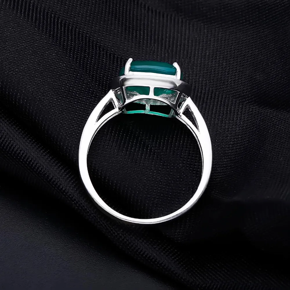 Gem's Ballet 5.22Ct натуральный благородный зеленый агат, натуральный камень классические кольца для женщин 925 пробы серебро обручальное кольцо ювелирные украшения