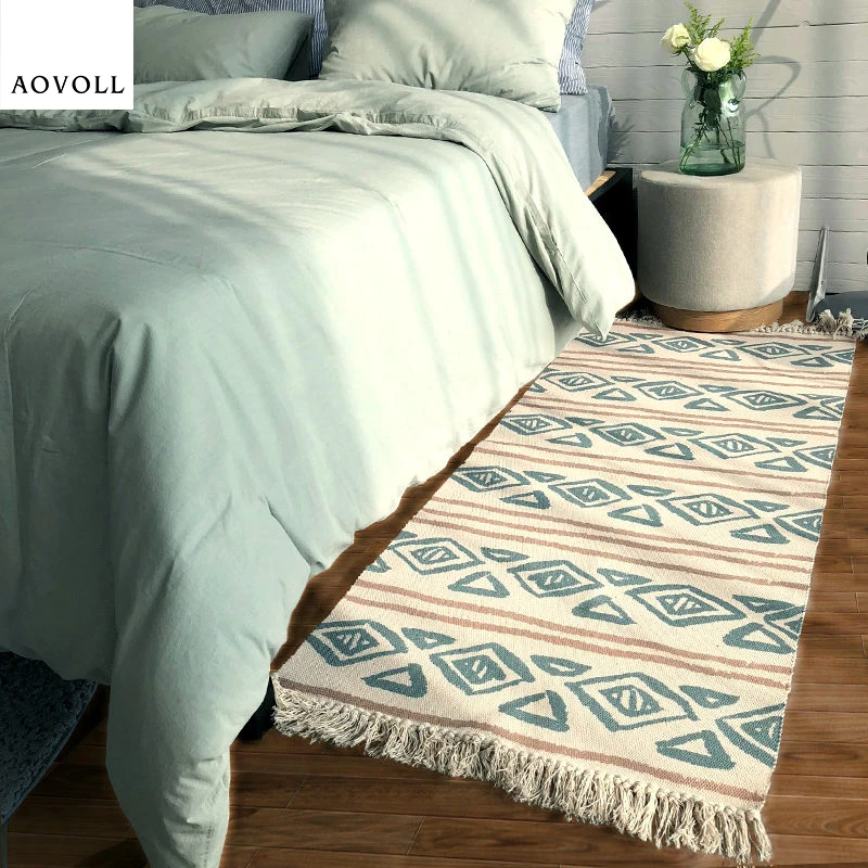 

AOVOLL New Cotton Soft Delicate Carpets For Living Room Bedroom Rugs Home Carpet Floor Door Mat Nordic Style Simple Area Rug Mat