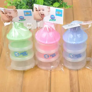 

3 Cells Grid Box Portable Baby Infant Feeding Milk Food Powder Milk Box Storage Food Bottle Container