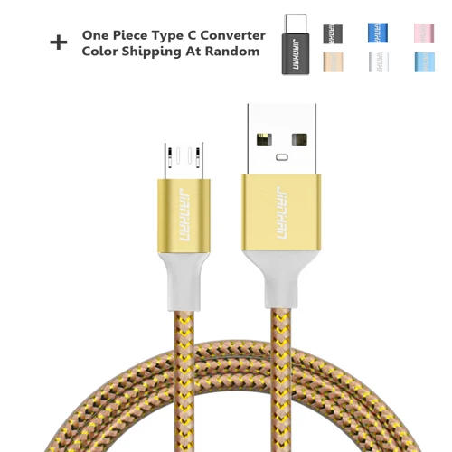 2 в 1 микро USB кабель 5V2A Быстрая зарядка USB type C для huawei samsung Galaxy S7 Xiaomi Redmi4 htc OPPO LG Andorid Phone - Цвет: Gold