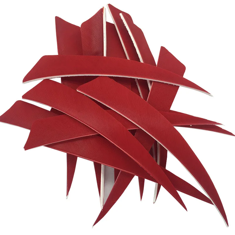 

ONTFIHS 50PCS Red Archery Arrow Fletches Feathers Fletching 5inch Shield RW Arrow Feather