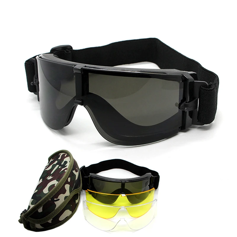 X800-Goggles-Airsoft-Paintball-Gear-Tactical-Safety-Googles-Outdoor-Hunting-Military-Shooting-Protection-Glasses-3-Lens
