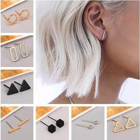 

ED 0460 1 pair of new listing geometric elements, a geometric style, simple center, bright female jewelry accessories, factory