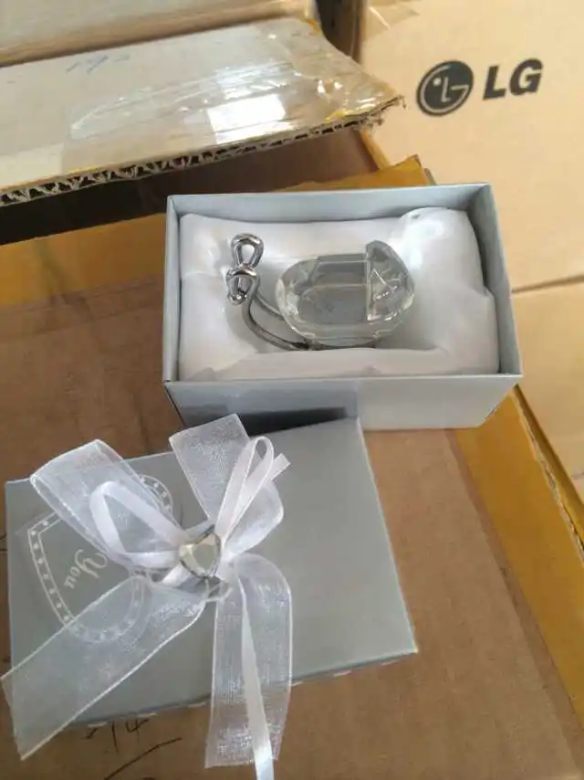 50pcs Free Shipping Kid Birthday Party Favor Box Crystal Baby Shower