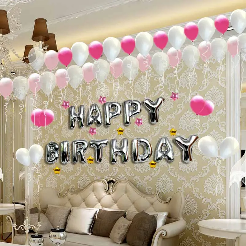 Child Happy Birthday Balloon Set Baby Kids Letters Foil Balloon Party Decoration 