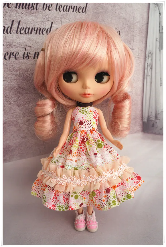 Дизайн Blyth платье с цветочным принтом BJD платье кукольный наряд Одежда для кукол(Fit blyth, озон, BJD, pullip, лат, ob, Dal, JerryB, 1/6 кукла