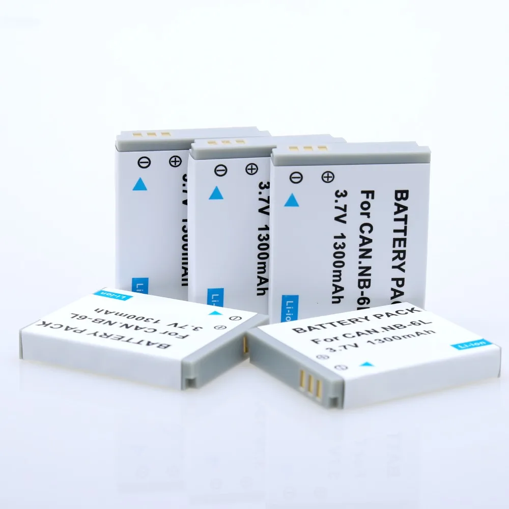 

5 pcs NB-6L NB 6L NB-6LH Battery for Canon PowerShot SX530 HS, SX710 SX700 SX610 SX600 SX500 is, D10 D20 D30 SX240 SX280 SX610