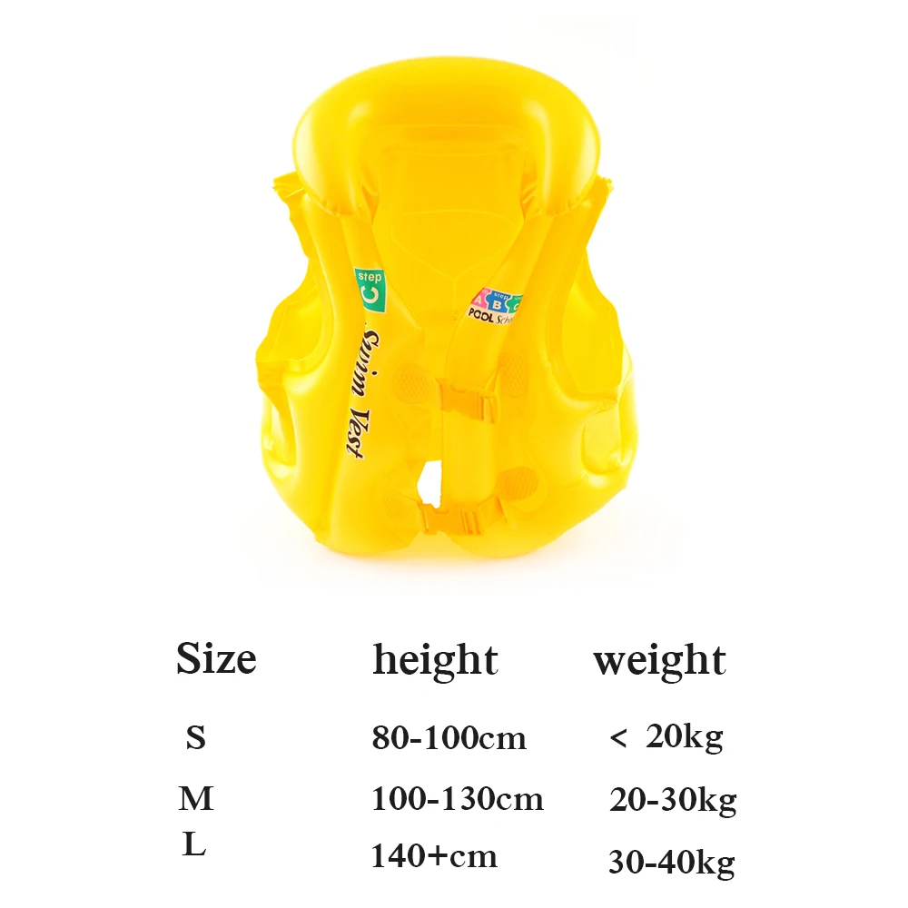 Спасательный жилет для детей, надувной жилет для плавания, спасательный жилет для обучения плаванию, кольцо для От 3 до 6 лет - Цвет: Цвет: желтый