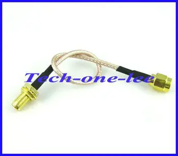 

Free shipping 100pcs/lot Extension cable SMA male plug to SMA female Jack bulkhead connector pigtail cable RG316 15cm