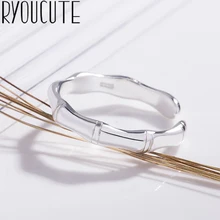 Богемное винтажное 925 пробы Серебряное бамбуковое кольцо для женщин модное массивное ювелирное регулируемое кольцо на палец подарки для девочек