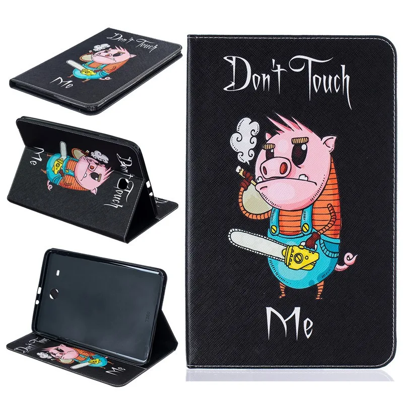 For Samsung Galaxy Tab E 9.6 Case SM-T560 T561 Butterfly Flower Bear Pig Cartoon Wallet  PU Leather Back Silicon Tablet Cover (42)