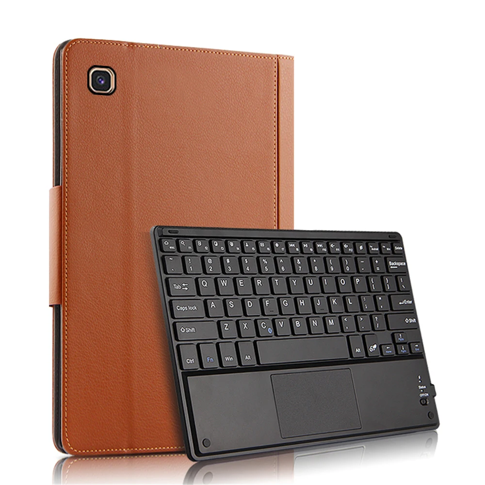 10,5 дюймов клавиатура для планшета с защитой от падения Магнитный кожаный чехол Беспроводная сенсорная клавиатура samsung Galaxy Tab S5e SM-T720 SM-T725 - Цвет: Brown USA Keyboard