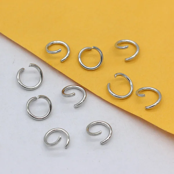 gramos de acero 4/5/6/7/8mm, oro/plata/bronce/hematita, abiertos, conectores para joyas - AliExpress Joyería y accesorios