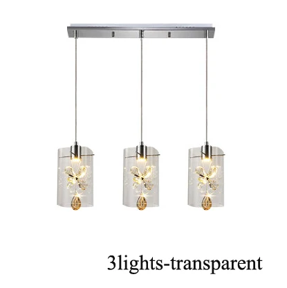 3lights LED Нордик Нержавеющие Стали Стеклянныее Хрустальные Светодиодные Лампы.Светодиодные Светильники Люстры Подвесные.Светильники Подвесные Светильники.Светильник Подвесной Светильник.Освещение Для Столовой,Фойе - Цвет корпуса: 3lights