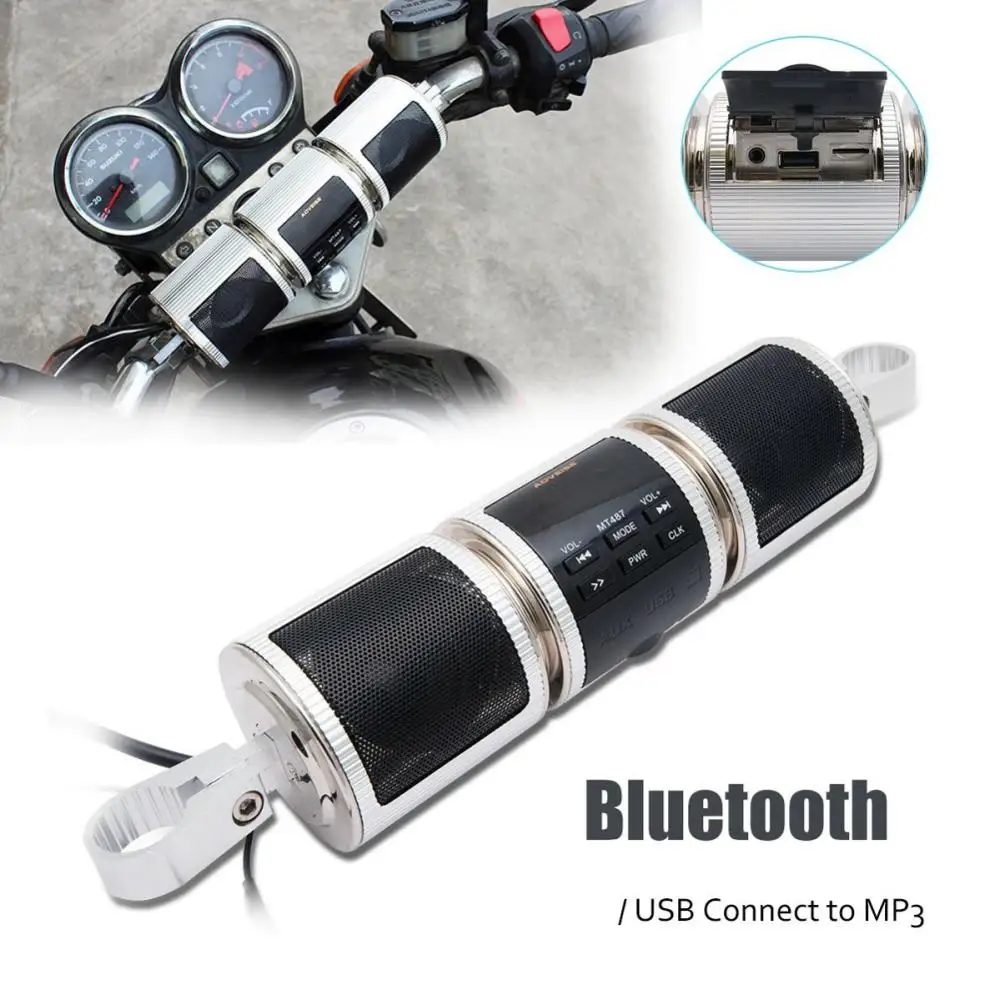 

MP3 Player Speaker Bluetooth Music FM Radio Waterproof Adjustable Bracket Motorbike Audio Stereo LED Display Stereo MP3 Player