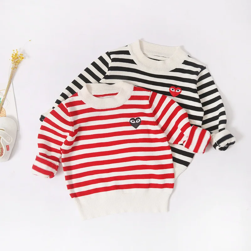 Comprar 2019 niños Sweatershirt a rayas niños suéteres ropa de punto para niña Casual lindo suéter para niñas niños Pullover para 1 5T